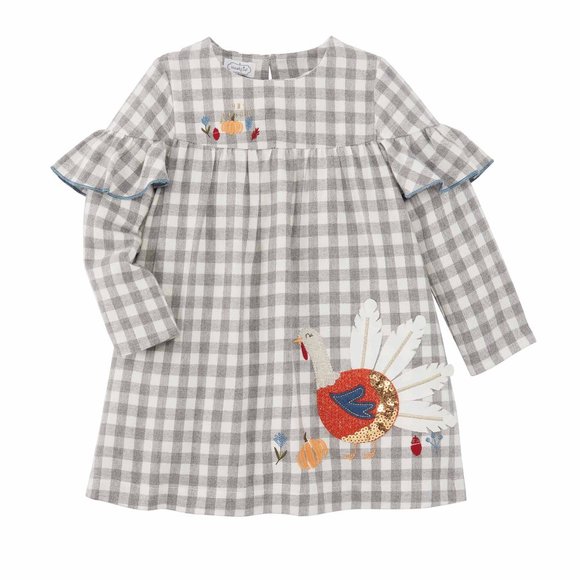 Mud Pie Girl Thanksgiving Turkey Dress - Picture 2 of 2